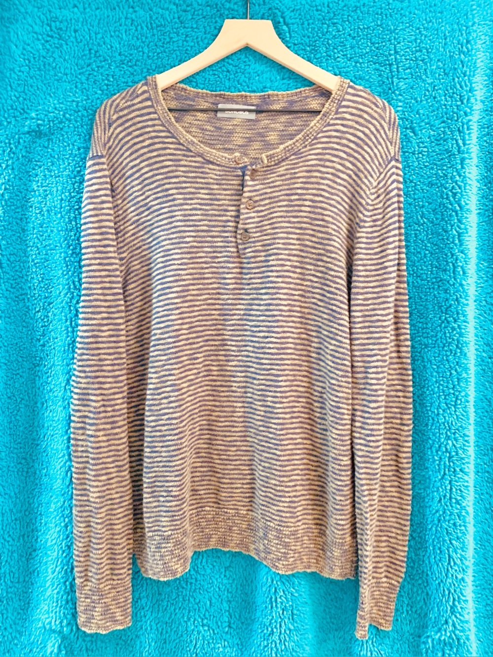 Bonobos Henley Sweater - Blue & Cream